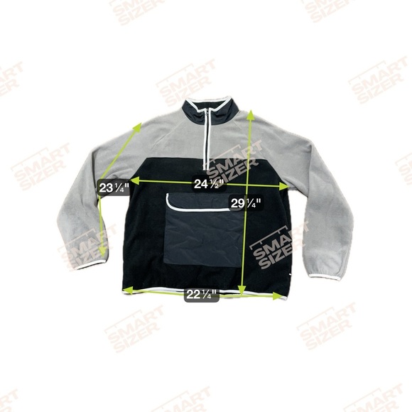 Edgar Ash Polyester Size Large 1/4 Zip Long Sleeve Two Tone Fleece Pullover New - Picture 6 of 10